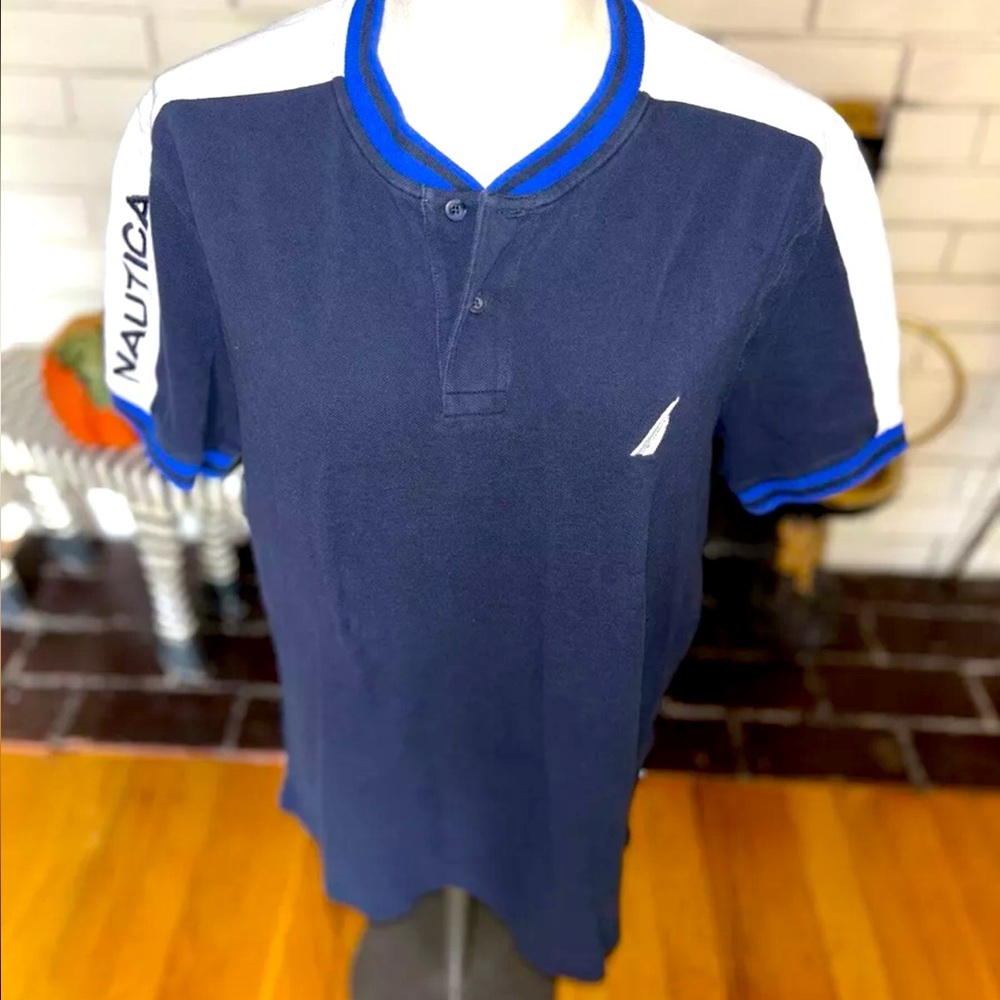 NAUTICA Navy Blue Crew Neck Top T Shirt Size M